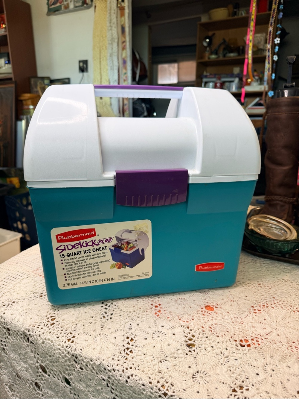 Vintage 1990s Rubbermaid Sidekick Plus 15 Quart Ice Chest